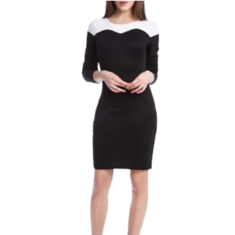 STELLA MCCARTNEY Black & White Sweetheart Illusion Sheath Dress NEW Size 42
